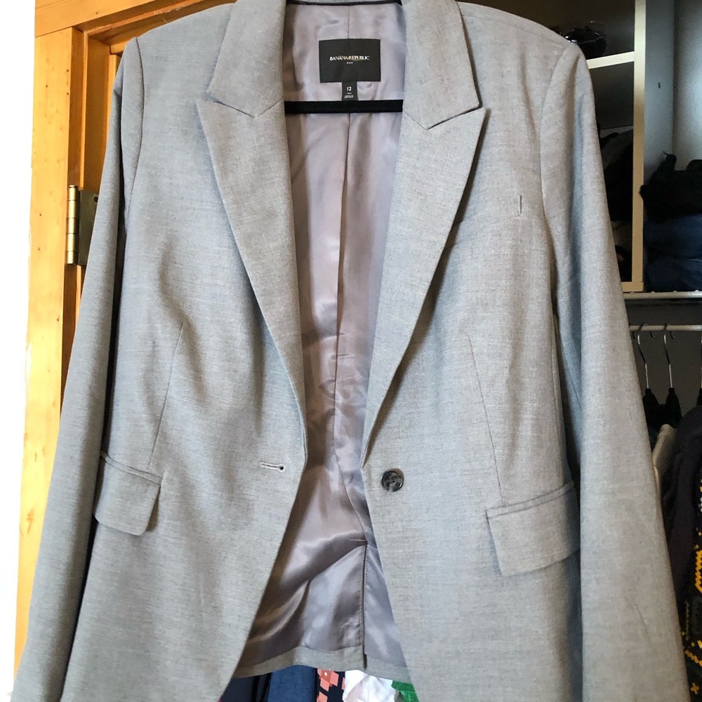 Banana Republic Light Gray Blazer
